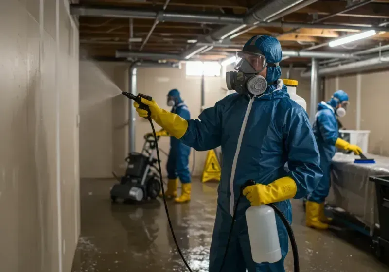 Basement Sanitization and Antimicrobial Treatment process in Claypool, AZ