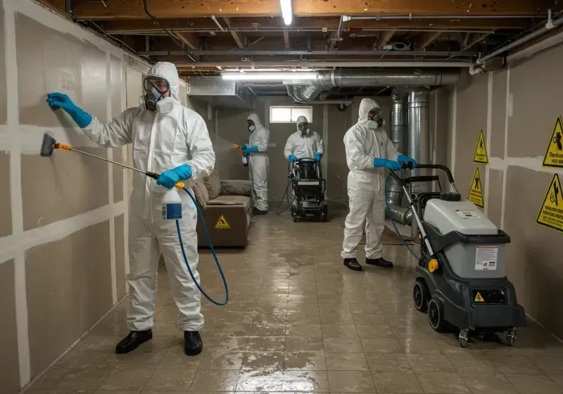 Basement Moisture Removal and Structural Drying process in Claypool, AZ